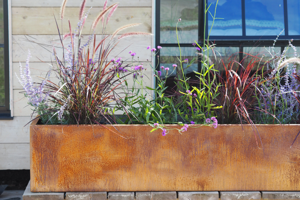 Steel planters by Boon